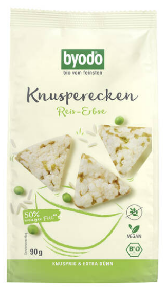 Byodo Bio Knusperecken Reis-Erbse 90g