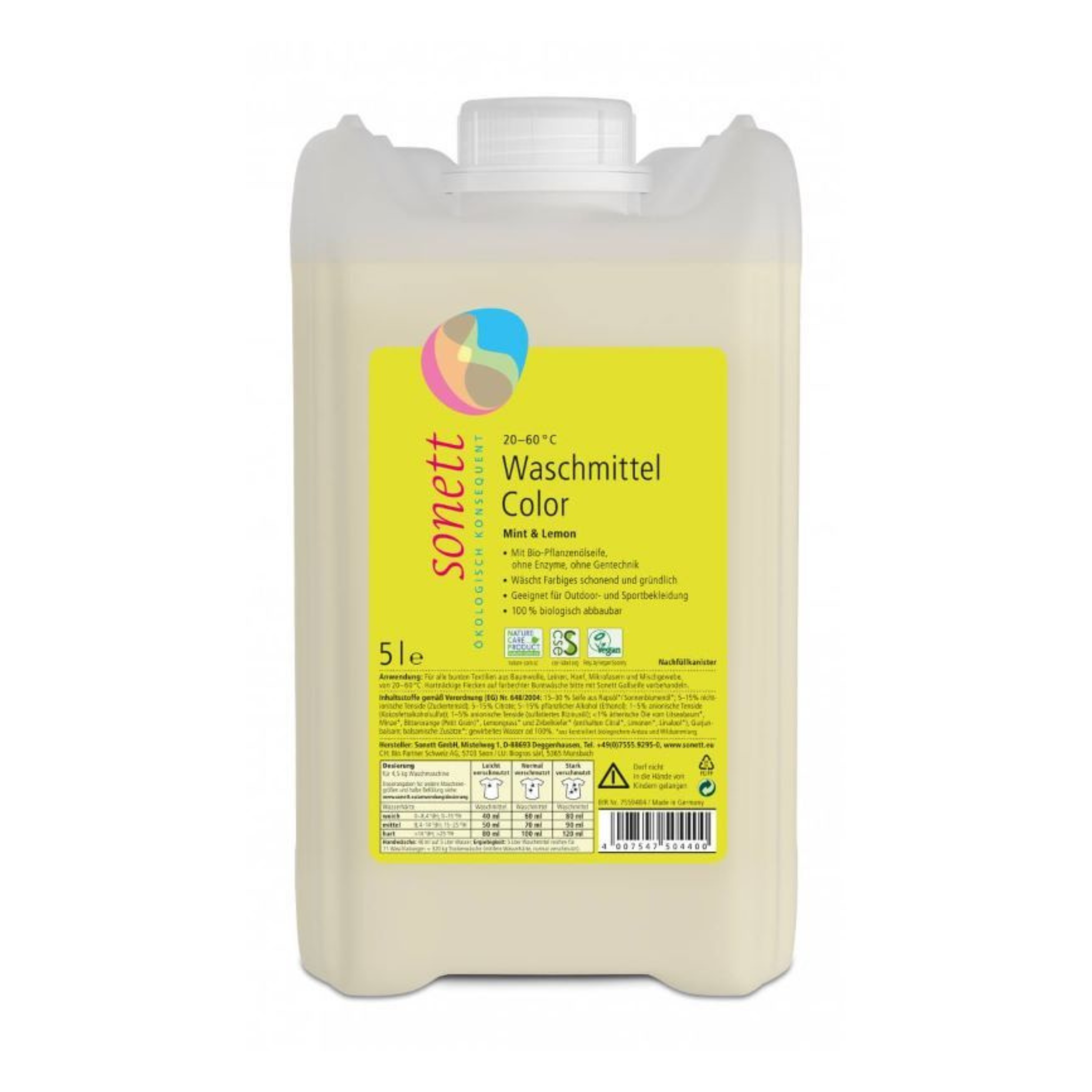Lessive Color Menthe & Citron, 5l