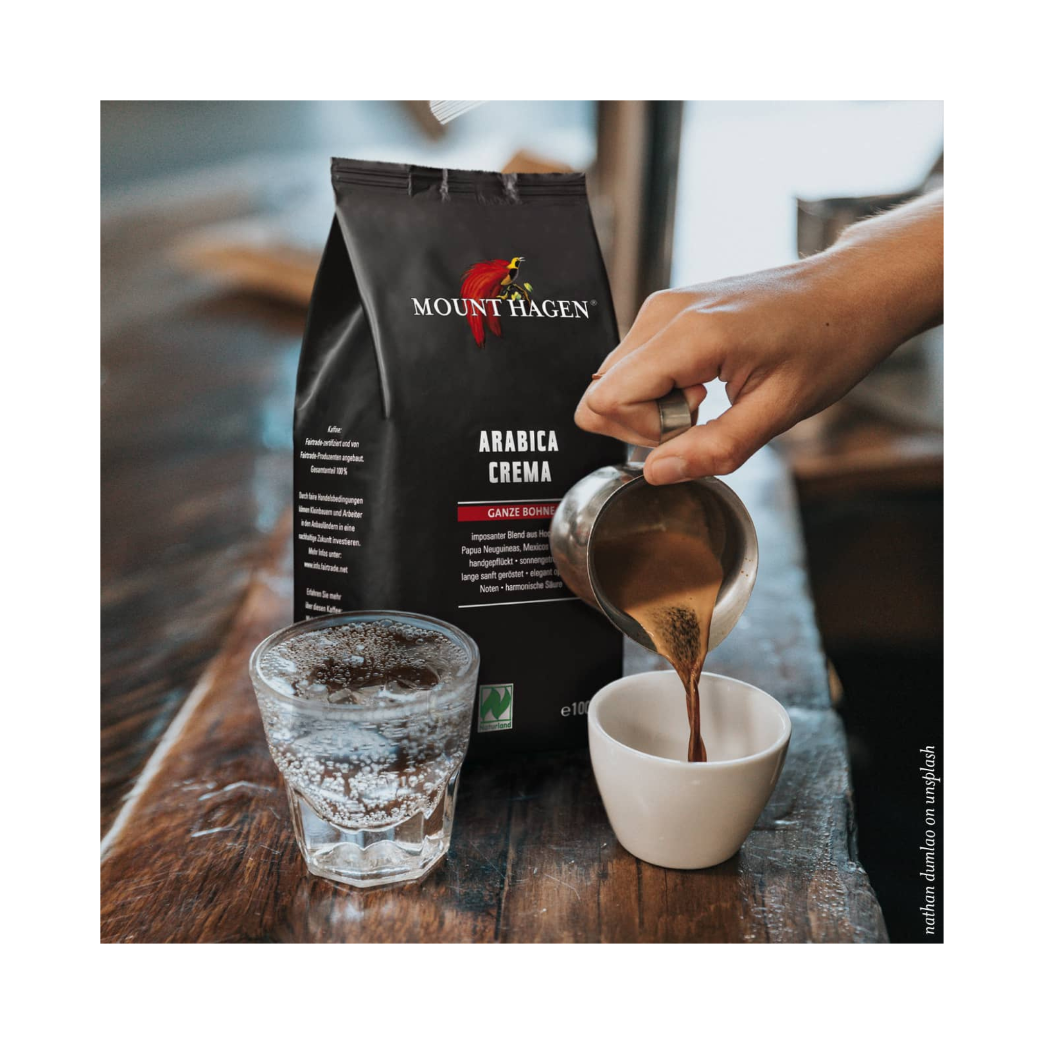 Café torréfié biologique Crema Arabica en grains 1 kg