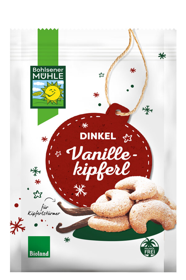 Bohlsener Mühle Kipferl alla vaniglia di farro Natale 125 g