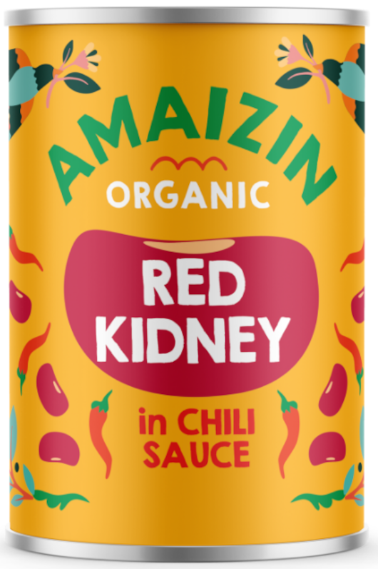 Amaizin Bio rote Kidneybohnen in Chili Sauce Amaizin Bio rote Kidneybohnen in Chili Sauce