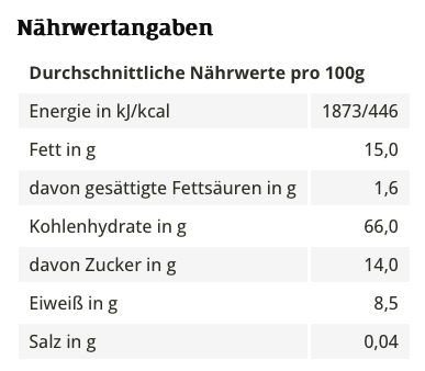 Barnhouse Krunchy Hafer alternativ gesüßt