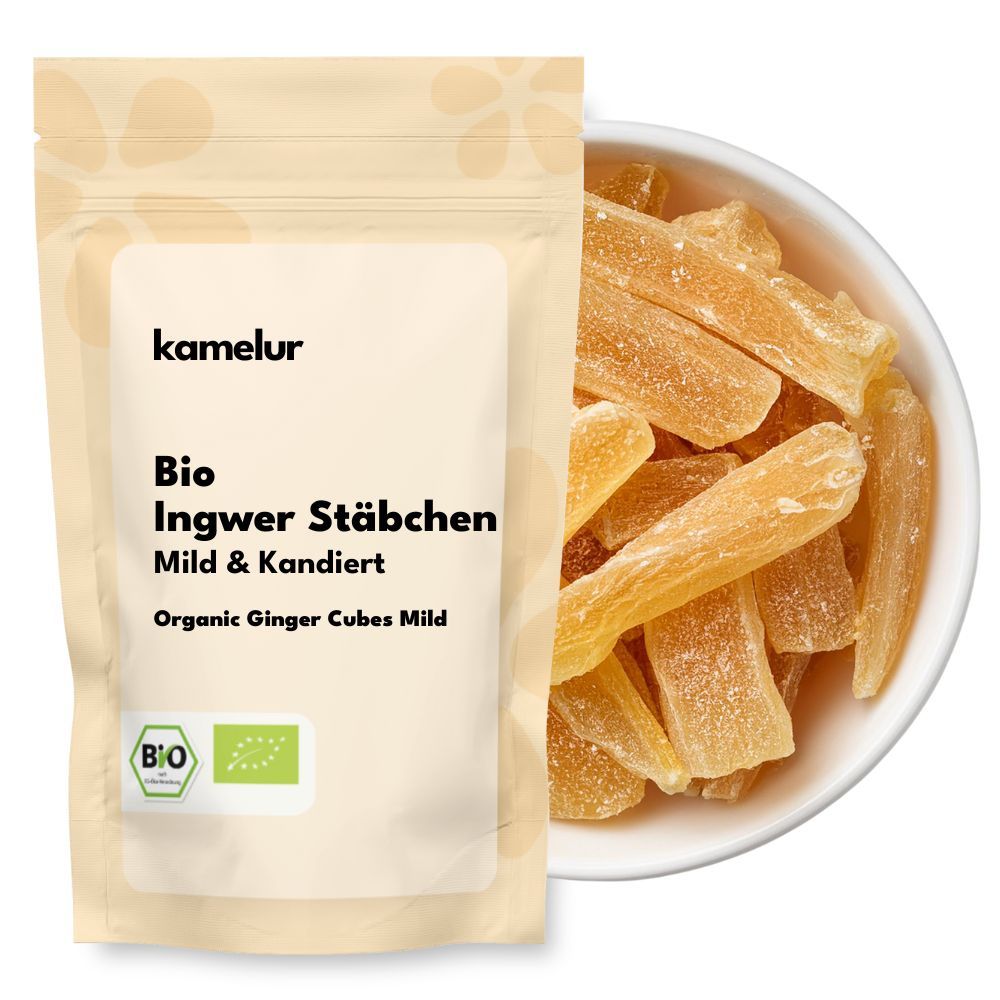Bâtonnets de gingembre bio, doux, confits