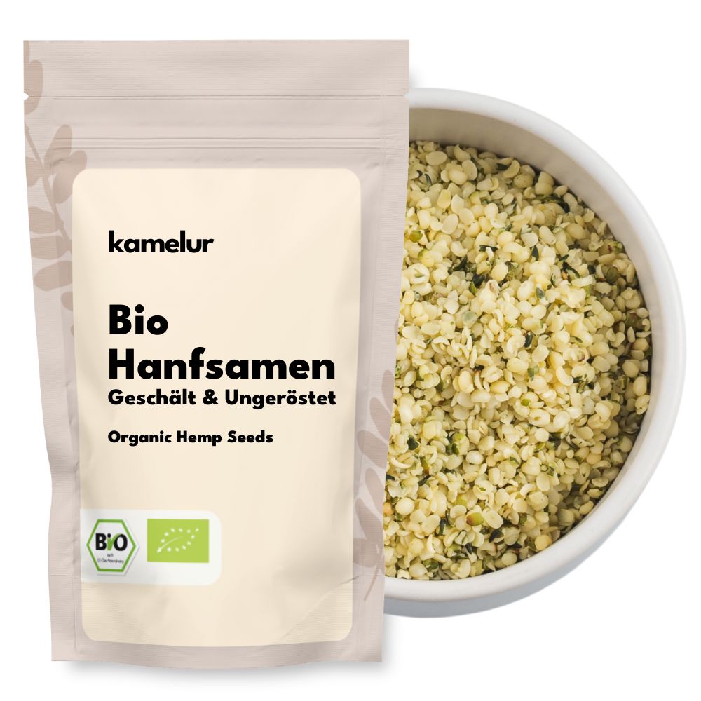 Bio Hanfsamen geschält und ungeröstet Graines de chanvre bio, décortiquées et non grillées