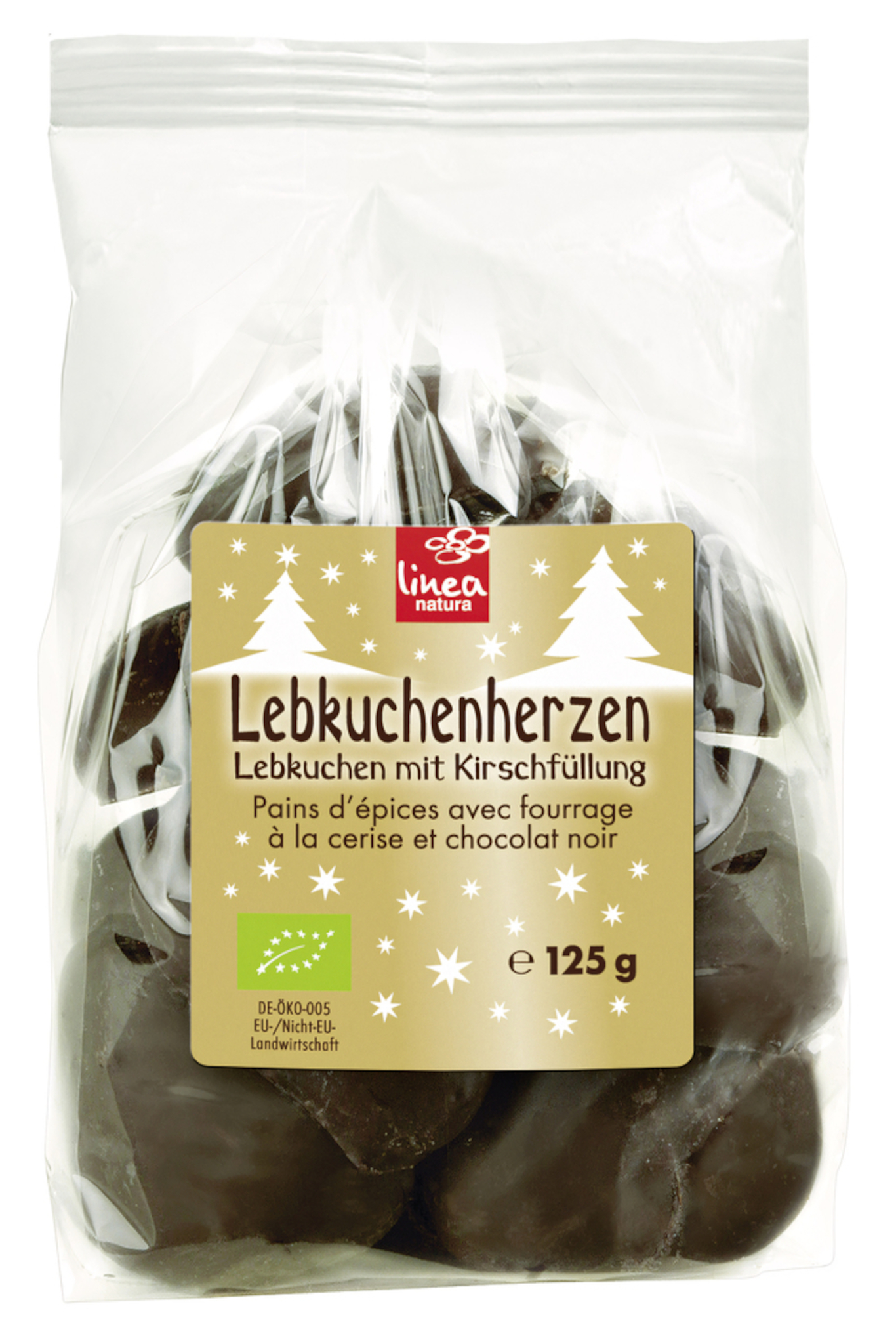 Linea natura Bio Lebkuchenherzen Zartbitter Kirschfüllung 1 Beutel