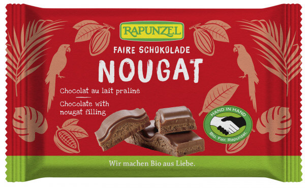 Chocolat au nougat Rapunzel, 100g
