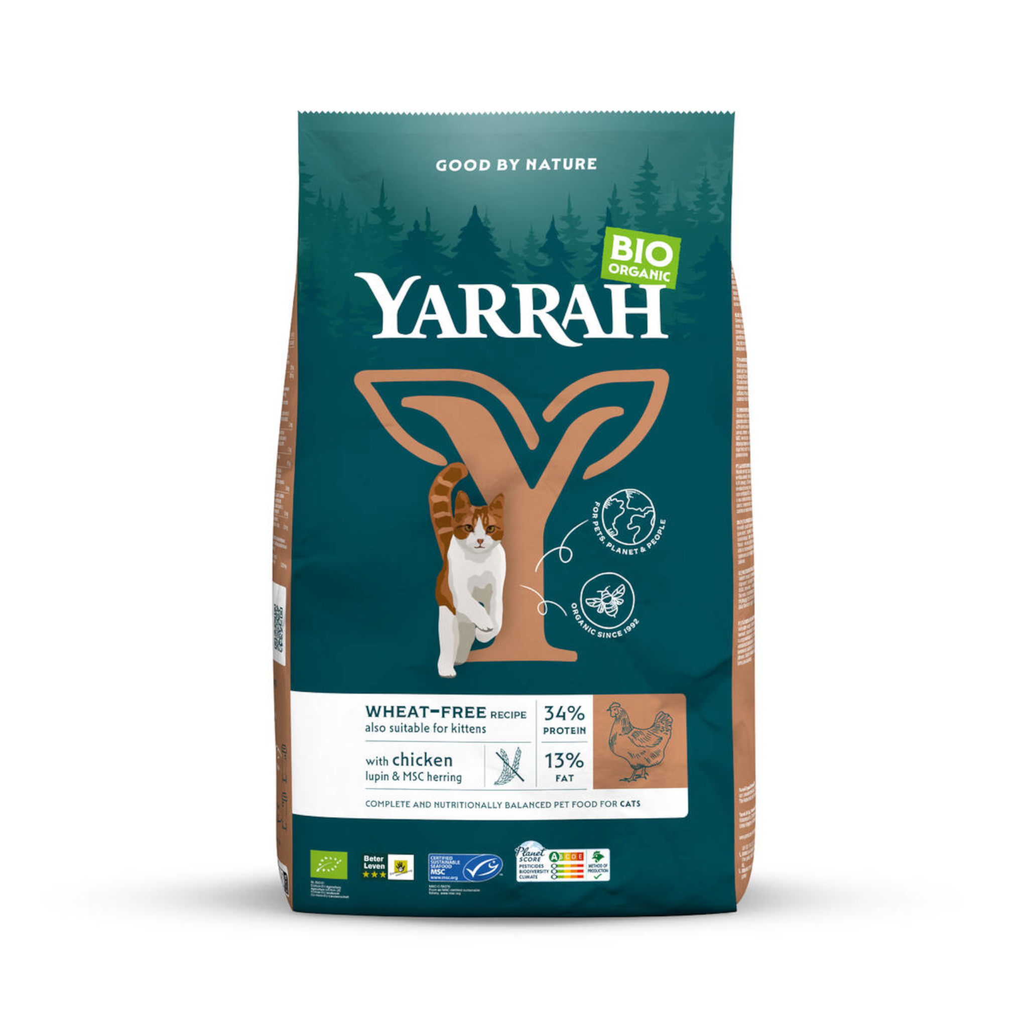 Yarrah Cibo Secco Bio Senza Cereali Pollo e Pesce per Gatti