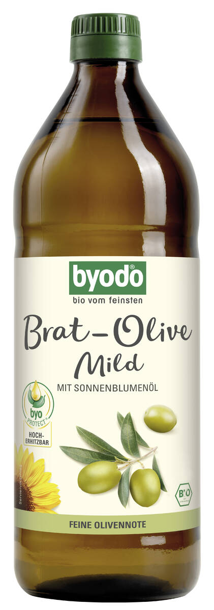 Olives rôties douces biologiques Byodo à l'huile de tournesol 0,75 l