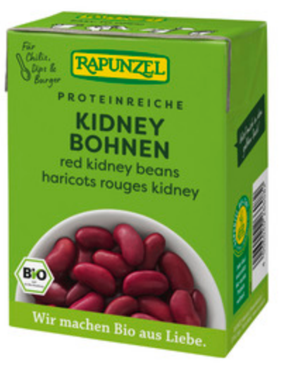 Rapunzel Bio rote Kidney Bohnen im Tetra Pak Rapunzel Bio rote Kidney Bohnen im Tetra Pak 380g