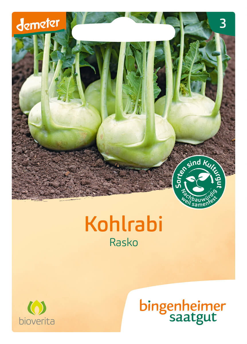 Bingenheimer Saatgut Kohlrabi, weiß rasko