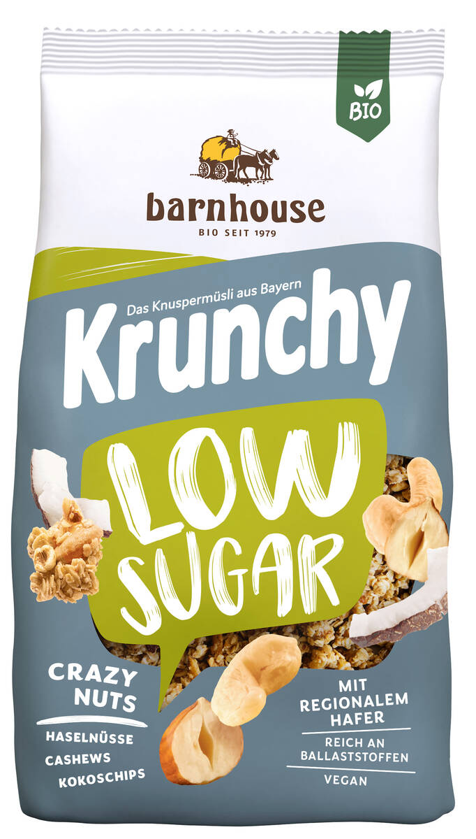 Barnhouse Krunchy Crazy Nuts à faible teneur en sucre 6 x 375 g
