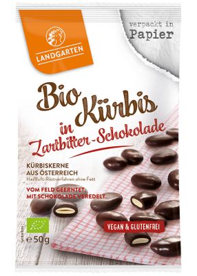 Landgarten Bio Kürbis in Zartbitter-Schokolade online bei Kamelur kaufen