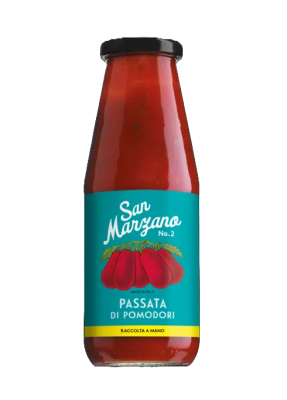 Passierte San Marzano Tomaten in der Glasflasche