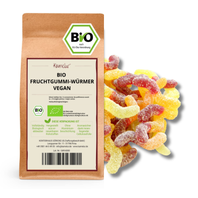 Bio Fruchtgummi Würmer vegan bei Kamelur kaufen