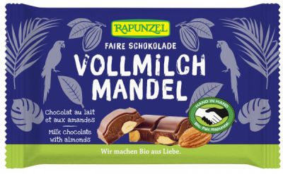 Rapunzel Vollmilch Mandel Schokolade, 100g