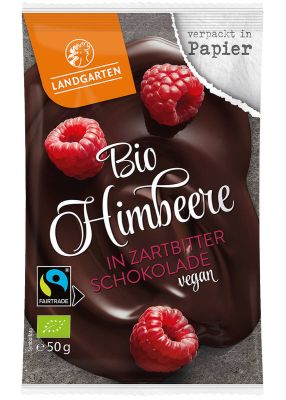 Landgarten Bio Himbeere in Zartbitter Schokolade online bei Kamelur kaufen