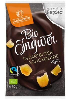 Landgarten Bio Ingwer in Zartbitter Schokolade online bei Kamelur kaufen