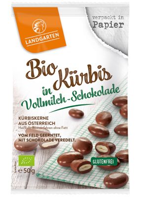 Landgarten Bio Kürbis in Vollmilch-Schokolade online bei Kamelur kaufen